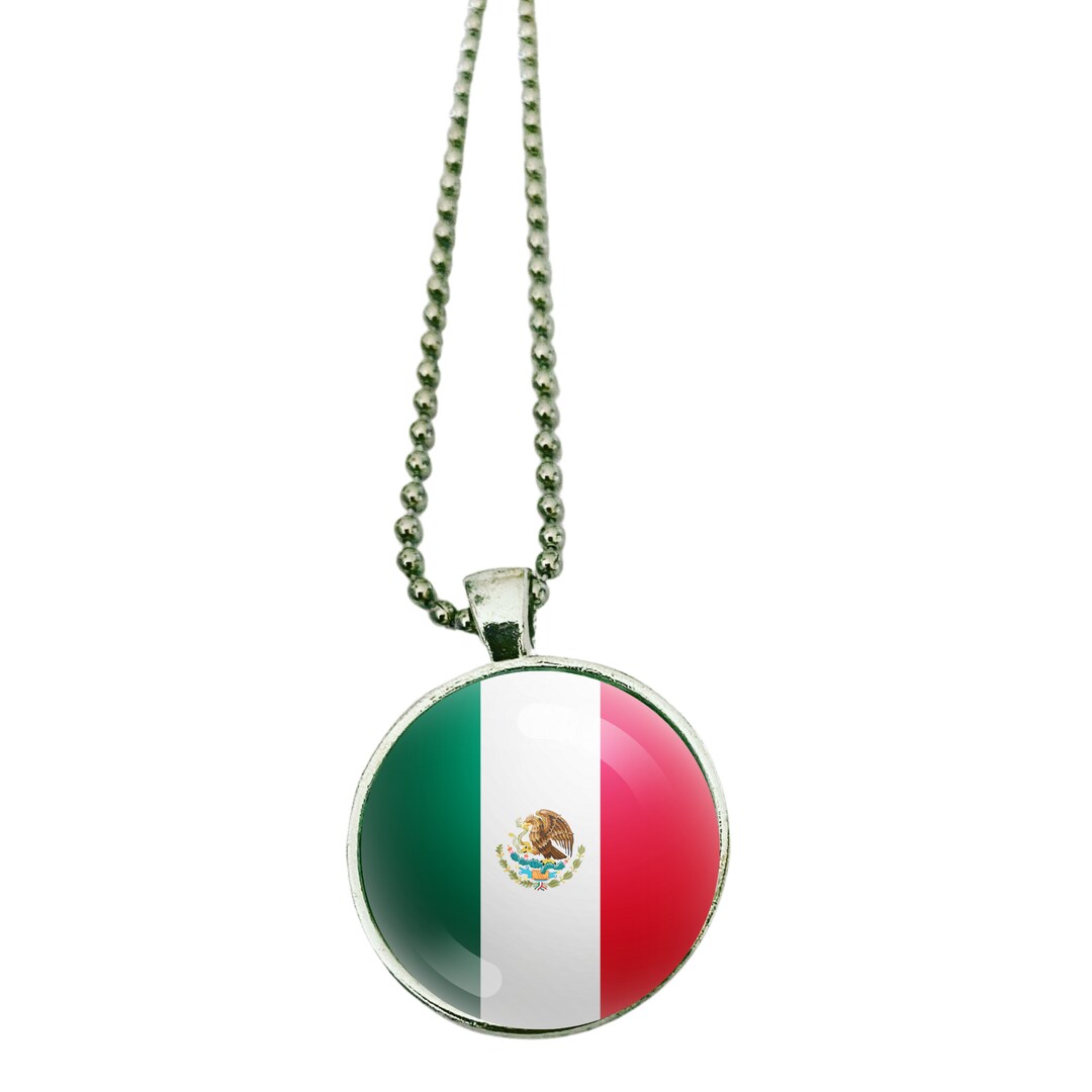 Mexico Flag Jewelry Mexican Pride Mexico Flag Necklace